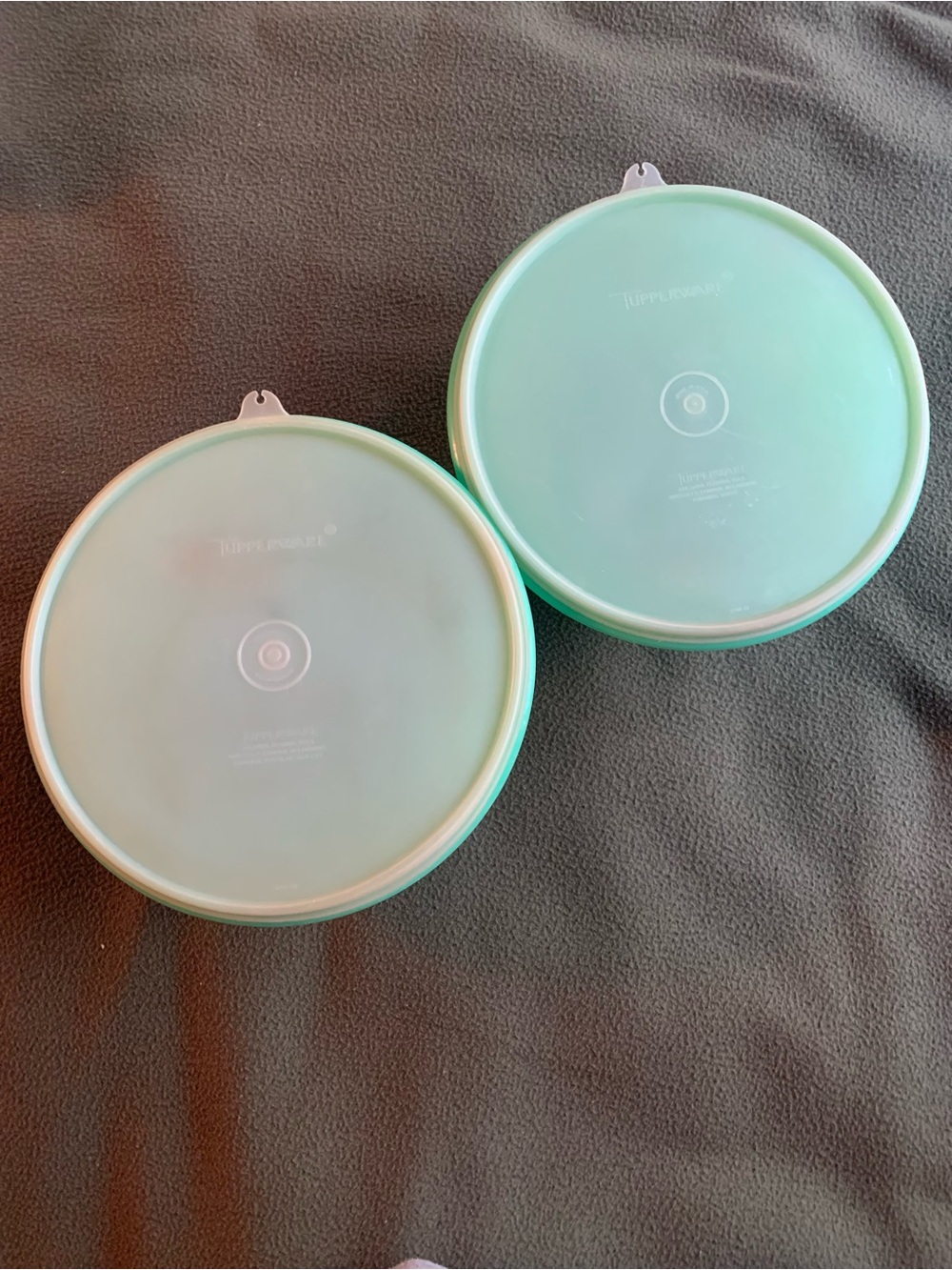 2 Vintage Tupperware Wonderlier bowls with lids. 9”. 237-8.